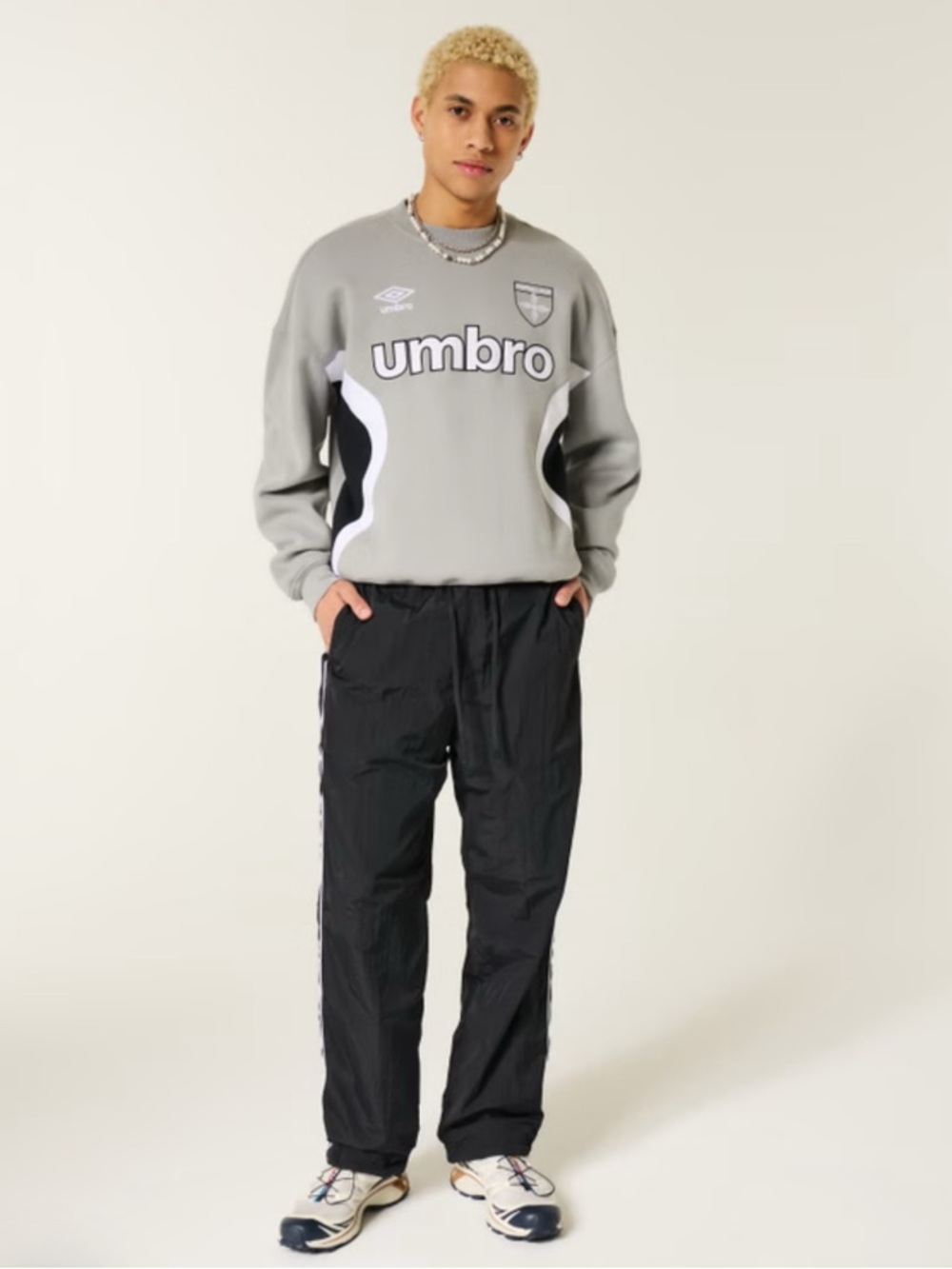 Hollister Black Athletic Drawstring Wind-Pants